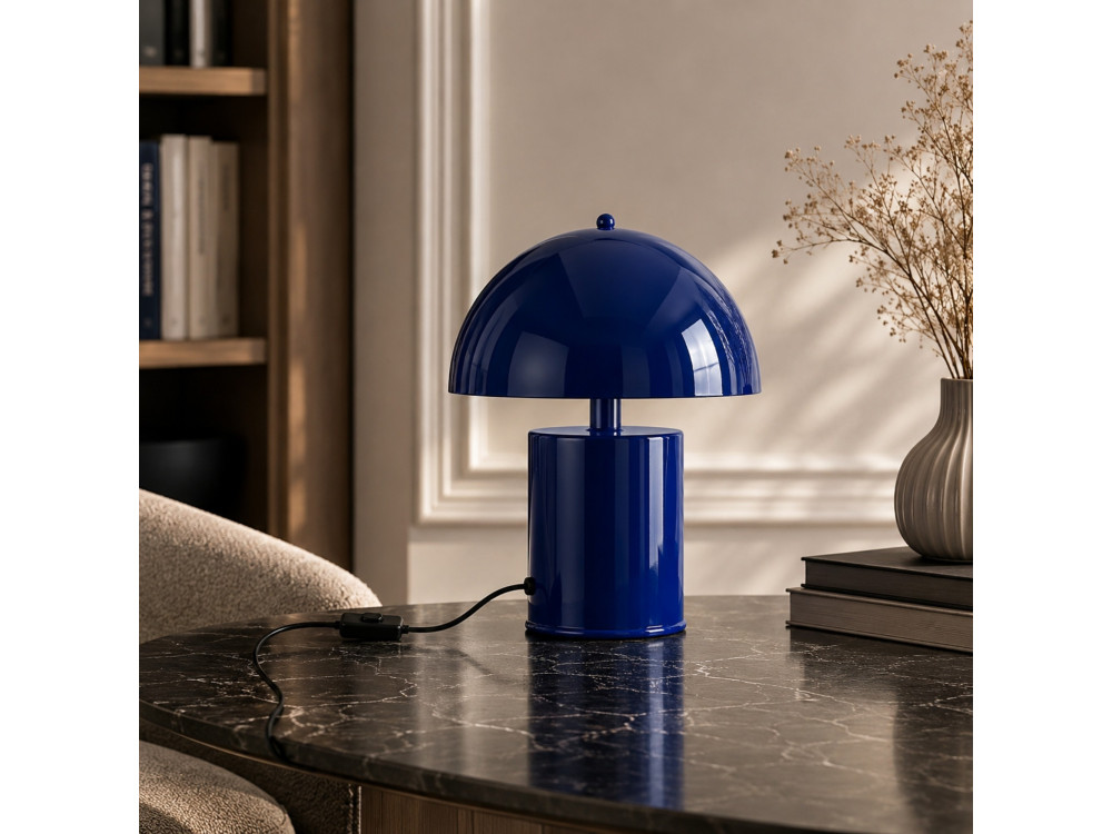 Lampada da tavolo in metallo "Pera" - 26 x 26 cm - Blu marino