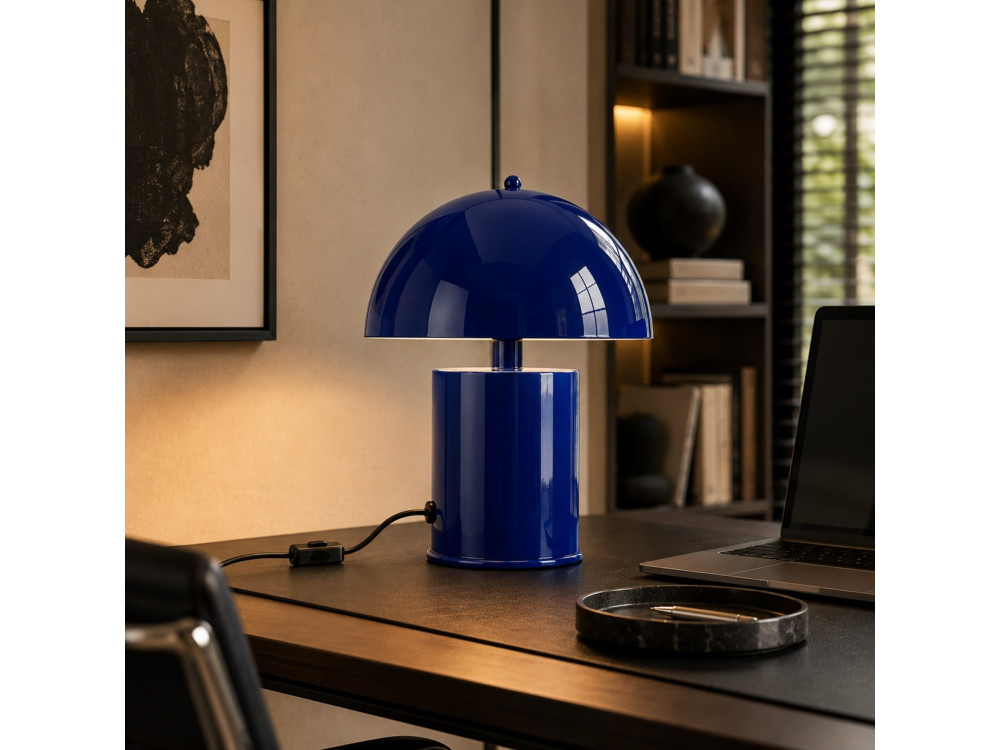 Lampada da tavolo in metallo "Pera" - 26 x 26 cm - Blu marino