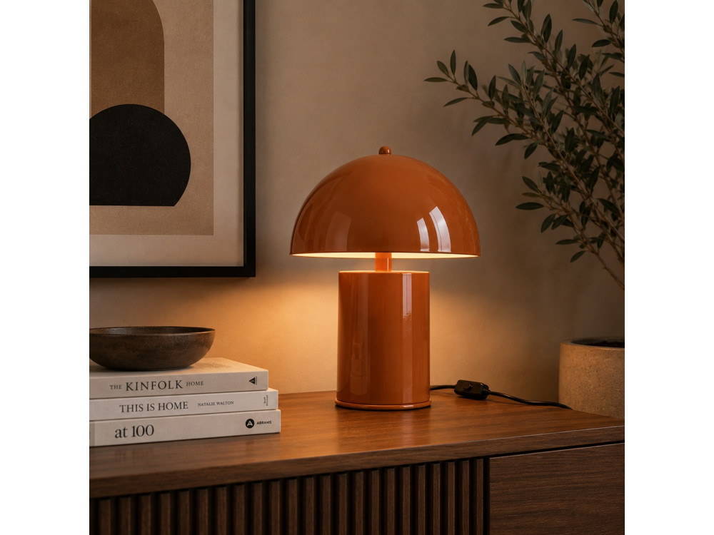Lampada da tavolo in metallo "Pera" - 26 x 26 cm - Arancione