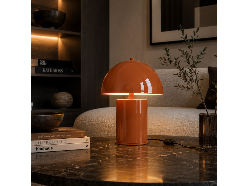 Lampada da tavolo in metallo "Pera" - 26 x 26 cm - Arancione
