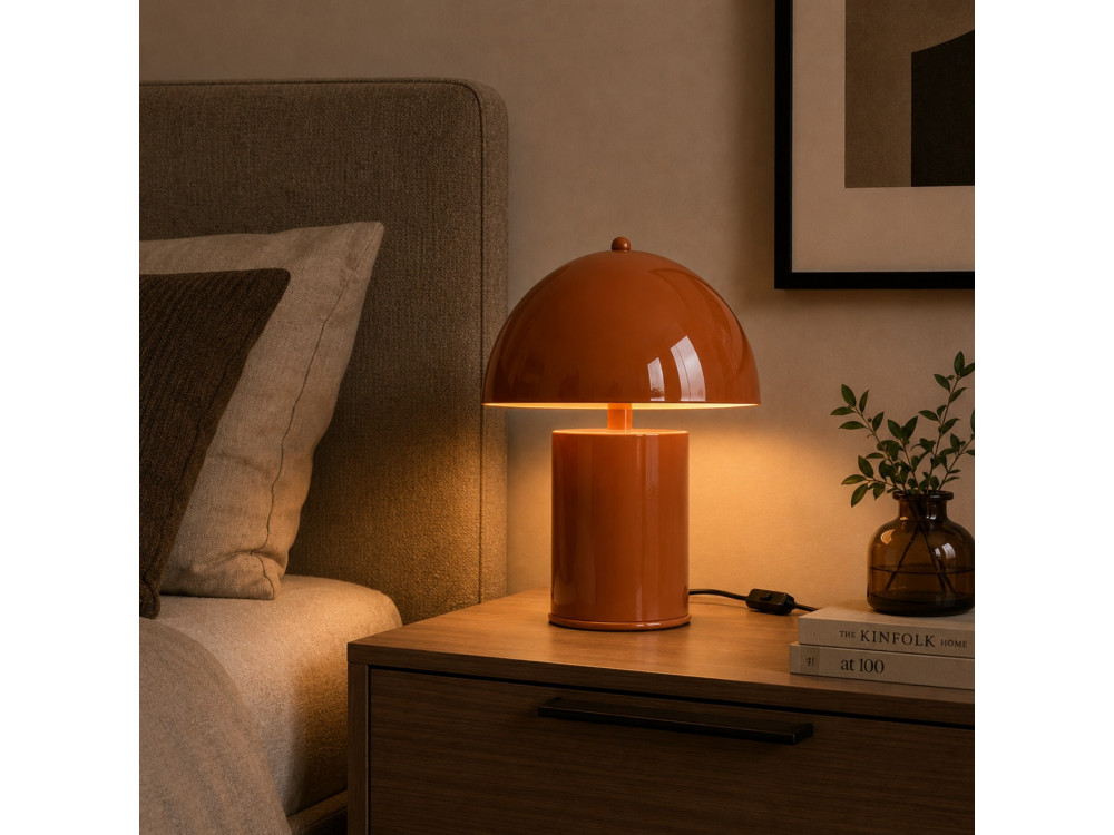 Lampada da tavolo in metallo "Pera" - 26 x 26 cm - Arancione