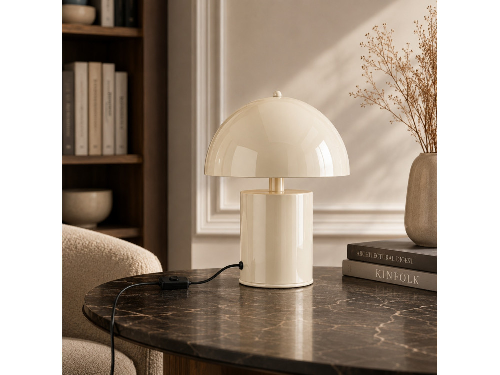 Lampada da tavolo in metallo "Pera" - 26 x 26 cm - Beige