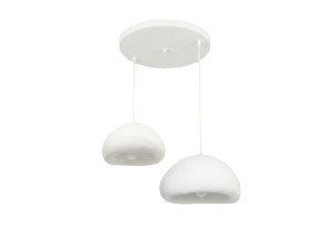 Lampadario in metallo "Loval" - 70 x 40 cm - Bianco