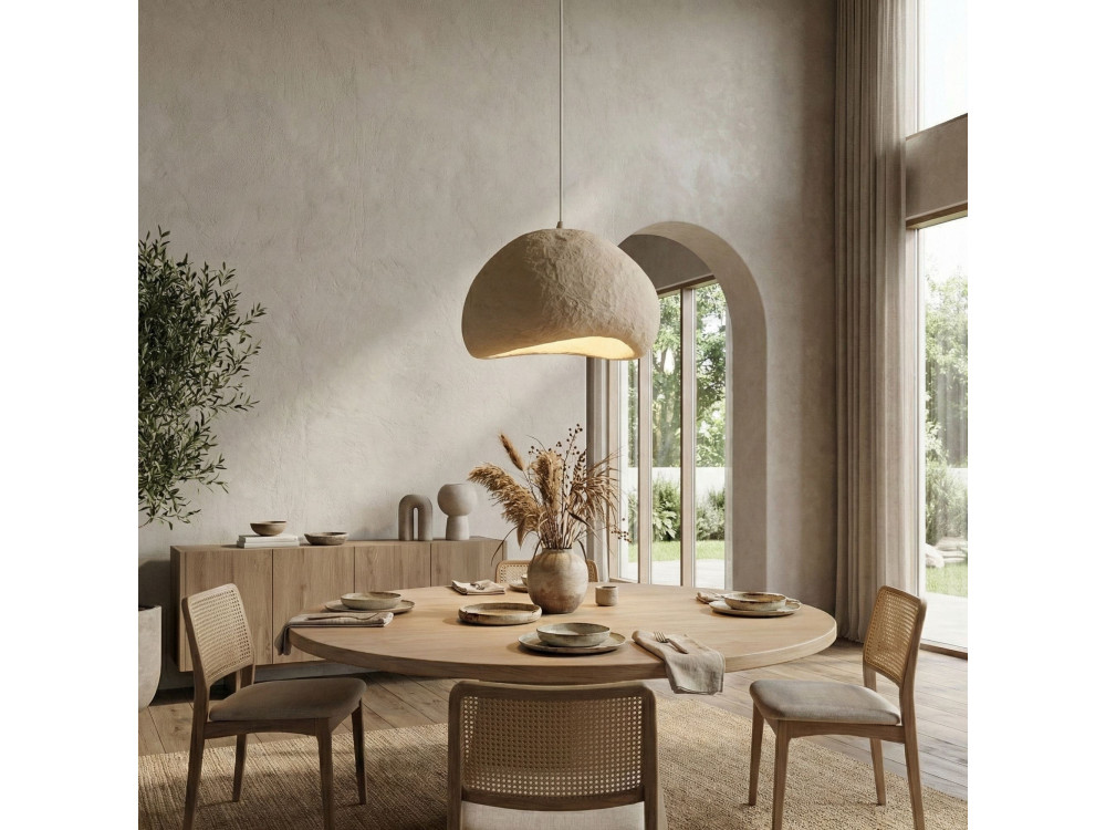 Lampada a sospensione in metallo "Loval" - 50 x 44 cm - Beige