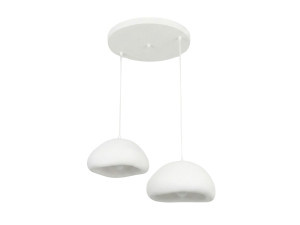 Lampadario in metallo "Loval" - 74 x 40 cm - Bianco