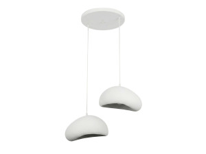 Lampadario in metallo "Loval" - 45 x 27 cm - Bianco