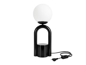Lampada da tavolo in metallo "Loop" - 15 x 15 cm - Nero
