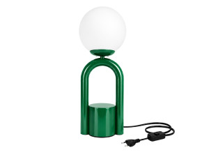 Lampada da tavolo in metallo "Loop" - 15 x 15 cm - Verde scuro