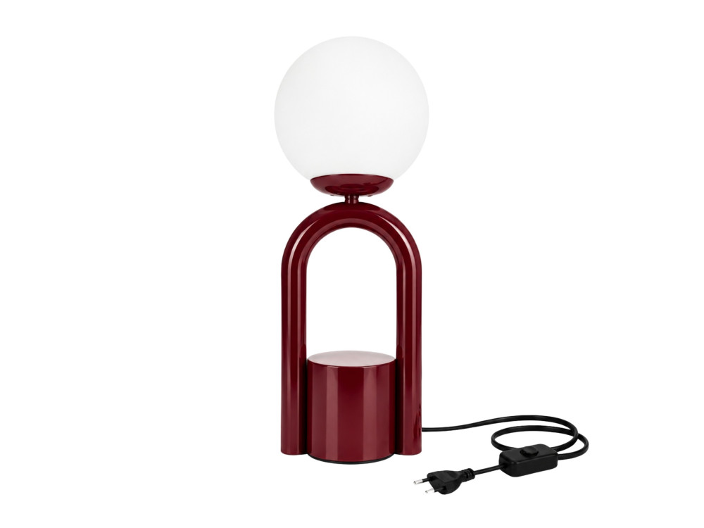 Lampada da tavolo in metallo "Loop" - 15 x 15 cm - Bordeaux