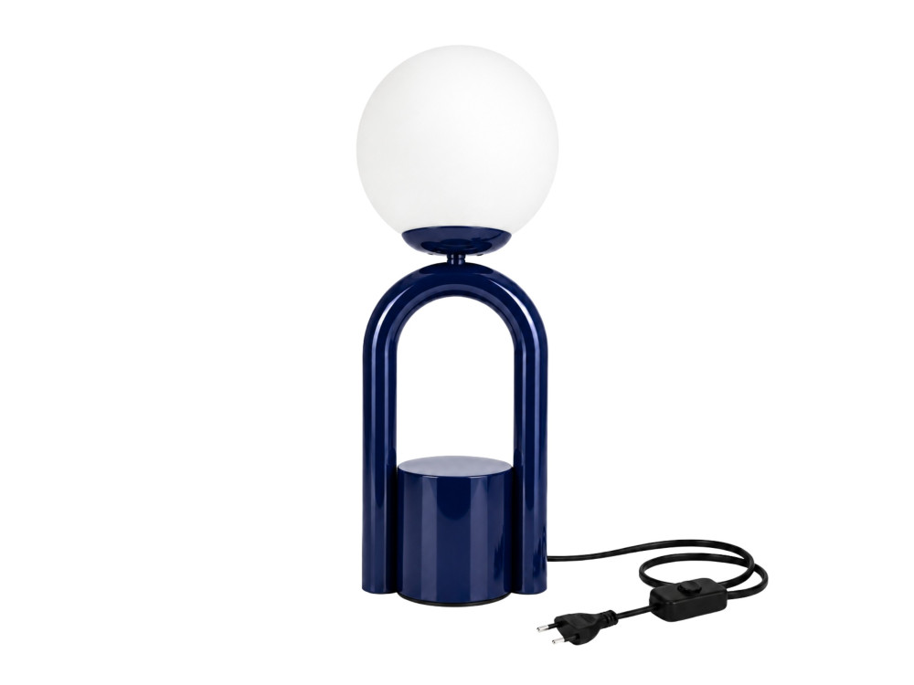 Lampada da tavolo in metallo "Loop" - 15 x 15 cm - Blu