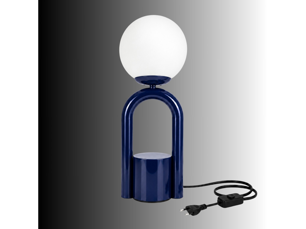 Lampada da tavolo in metallo "Loop" - 15 x 15 cm - Blu
