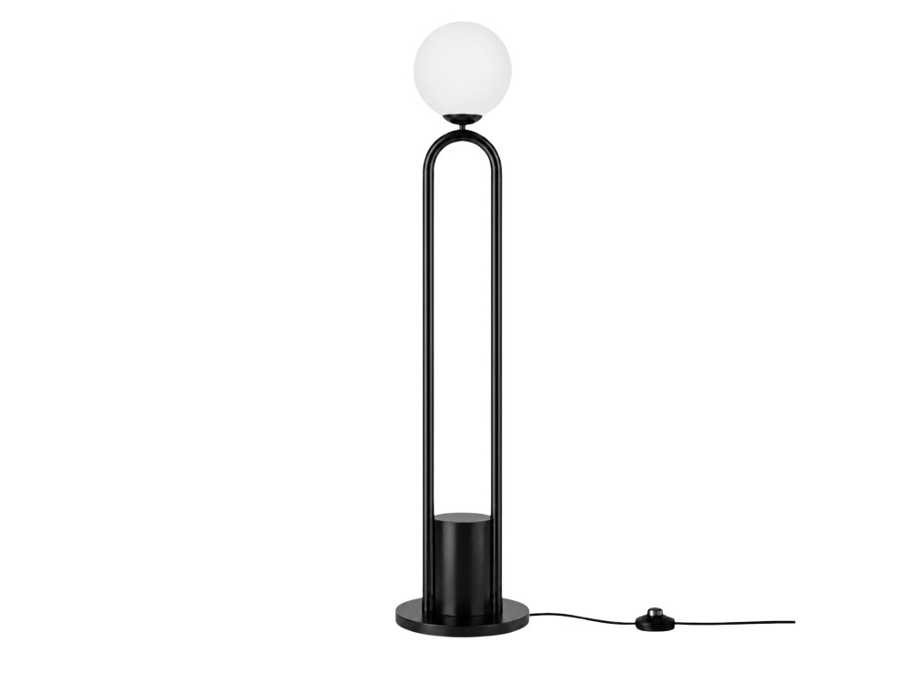 Lampada da terra in metallo "Loop" - 30 x 30 cm - Nero
