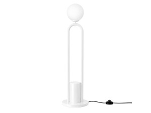 Lampada da terra in metallo "Loop" - 30 x 30 cm - Bianco