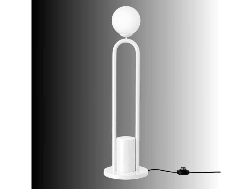 Lampada da terra in metallo "Loop" - 30 x 30 cm - Bianco