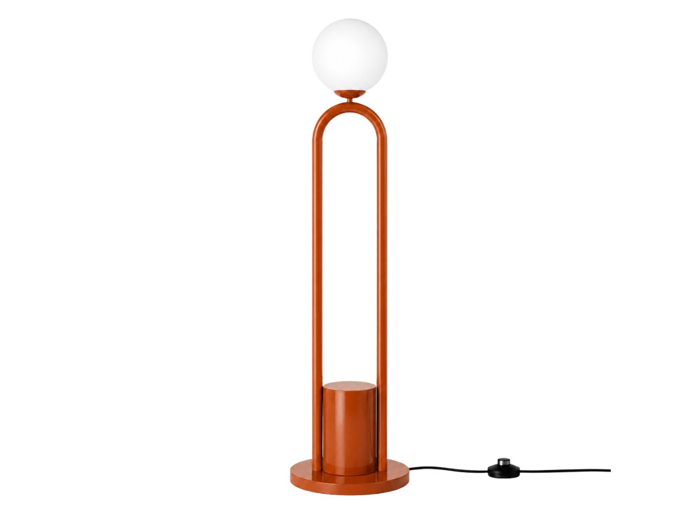 Lampada da terra in metallo "Loop" - 30 x 30 cm - Marrone