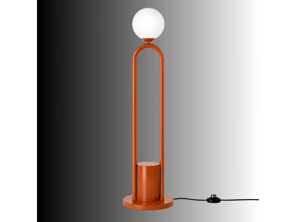Lampada da terra in metallo "Loop" - 30 x 30 cm - Marrone