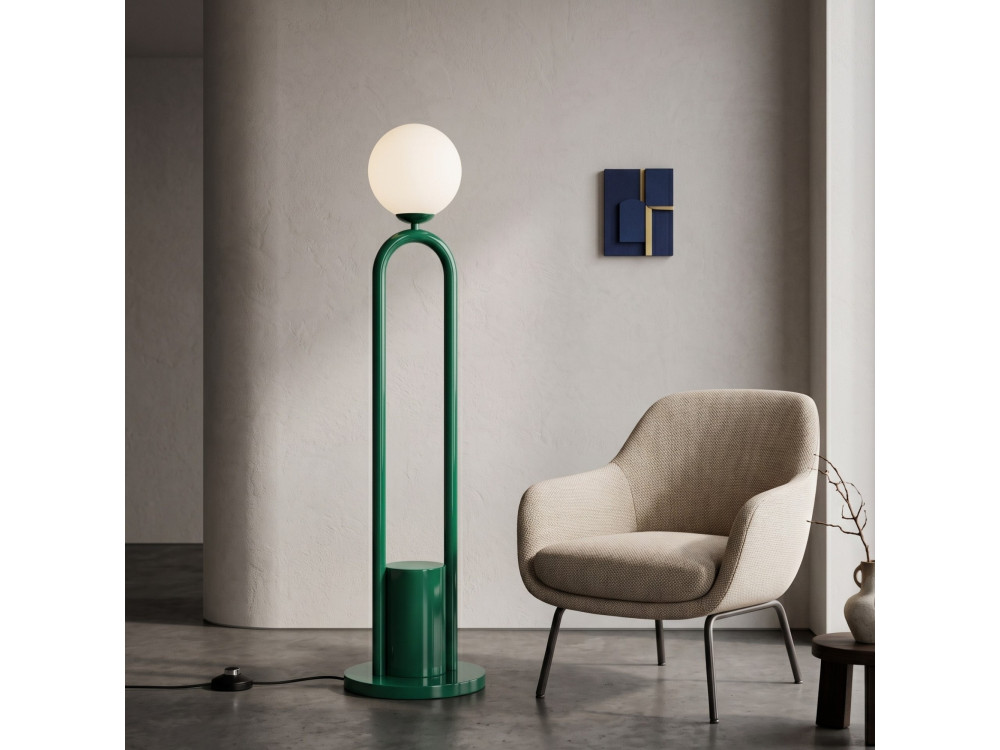 Lampada da terra in metallo "Loop" - 30 x 30 cm - Verde