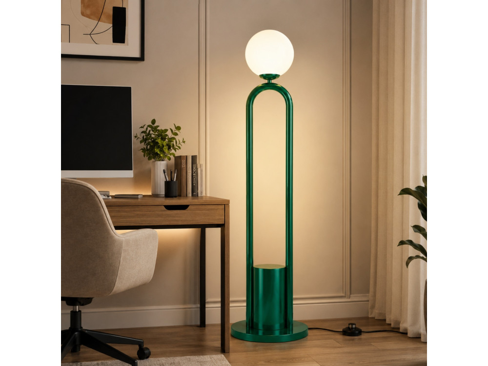 Lampada da terra in metallo "Loop" - 30 x 30 cm - Verde