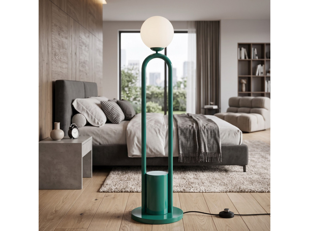 Lampada da terra in metallo "Loop" - 30 x 30 cm - Verde