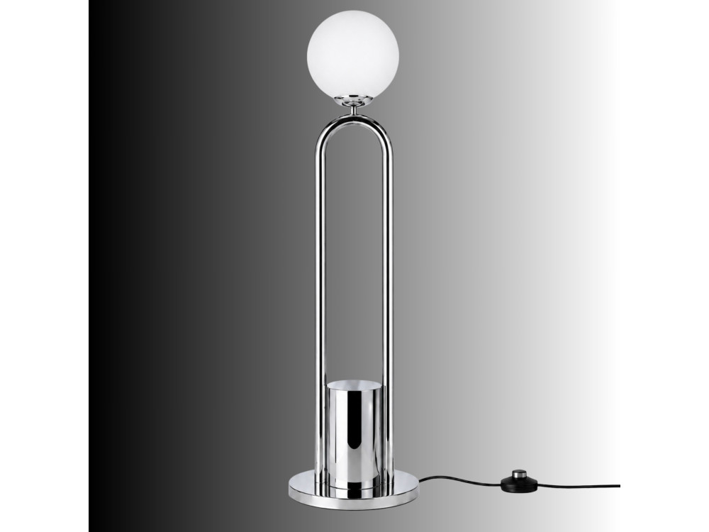 Lampada da terra in metallo "Loop" - 30 x 30 cm - Grigio