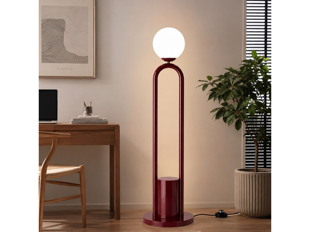 Lampada da terra in metallo "Loop" - 30 x 30 cm - Rosso