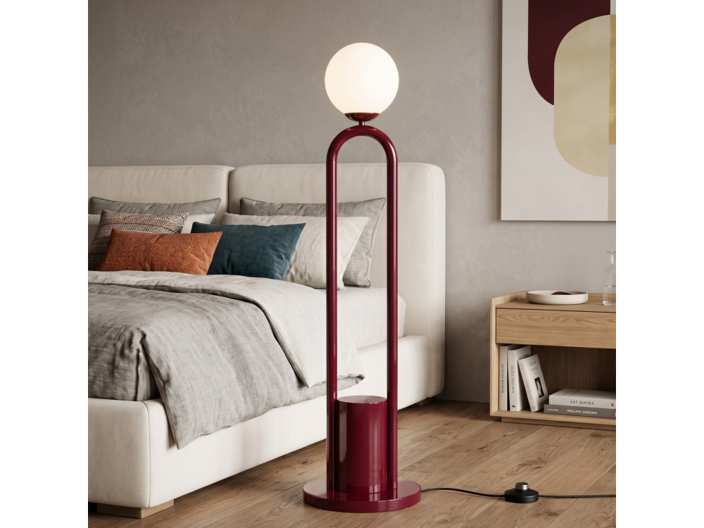 Lampada da terra in metallo "Loop" - 30 x 30 cm - Rosso