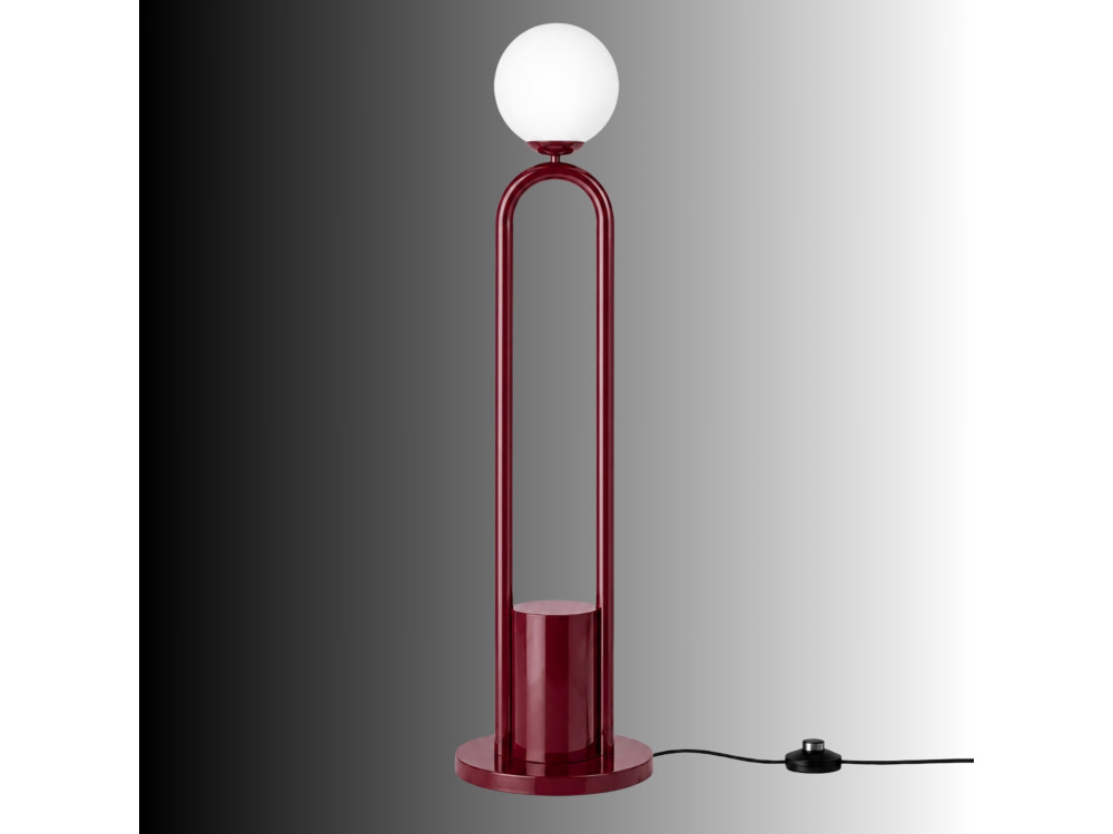 Lampada da terra in metallo "Loop" - 30 x 30 cm - Rosso
