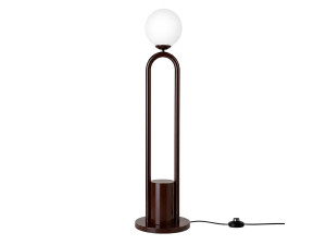 Lampada da terra in metallo "Loop" - 30 x 30 cm - Marrone