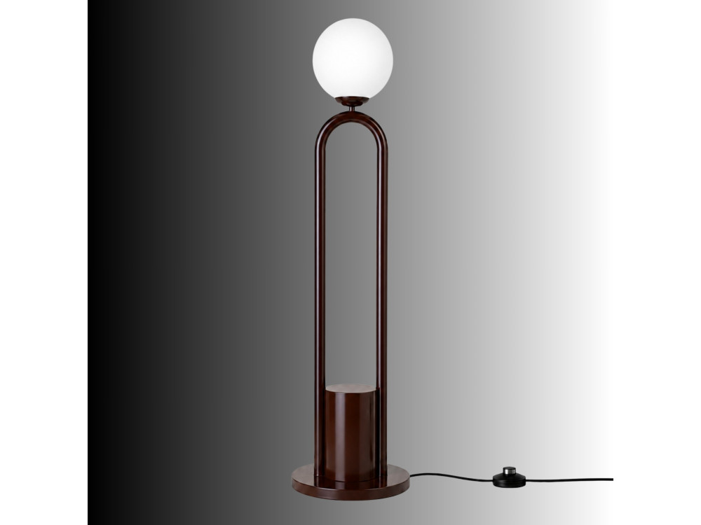 Lampada da terra in metallo "Loop" - 30 x 30 cm - Marrone
