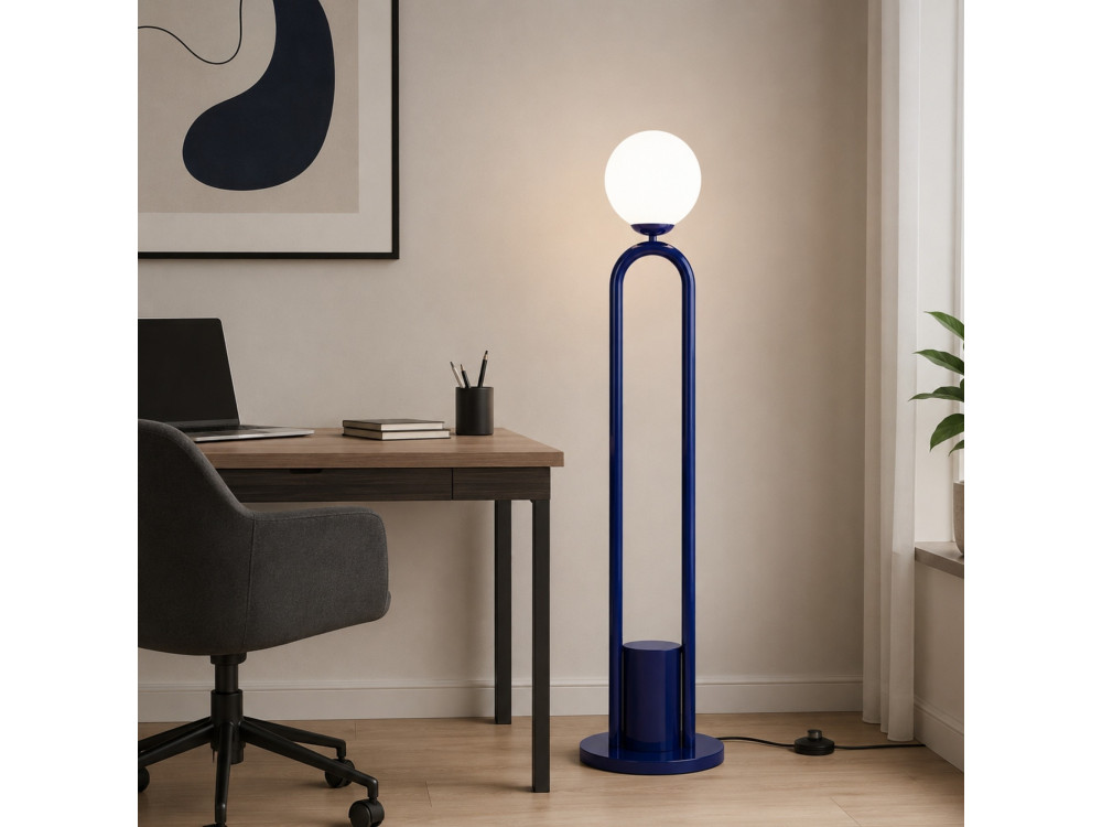 Lampada da terra in metallo "Loop" - 30 x 30 cm - Blu