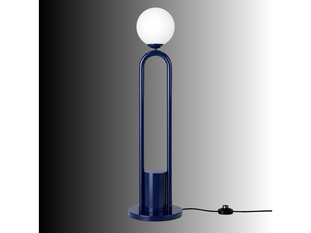 Lampada da terra in metallo "Loop" - 30 x 30 cm - Blu
