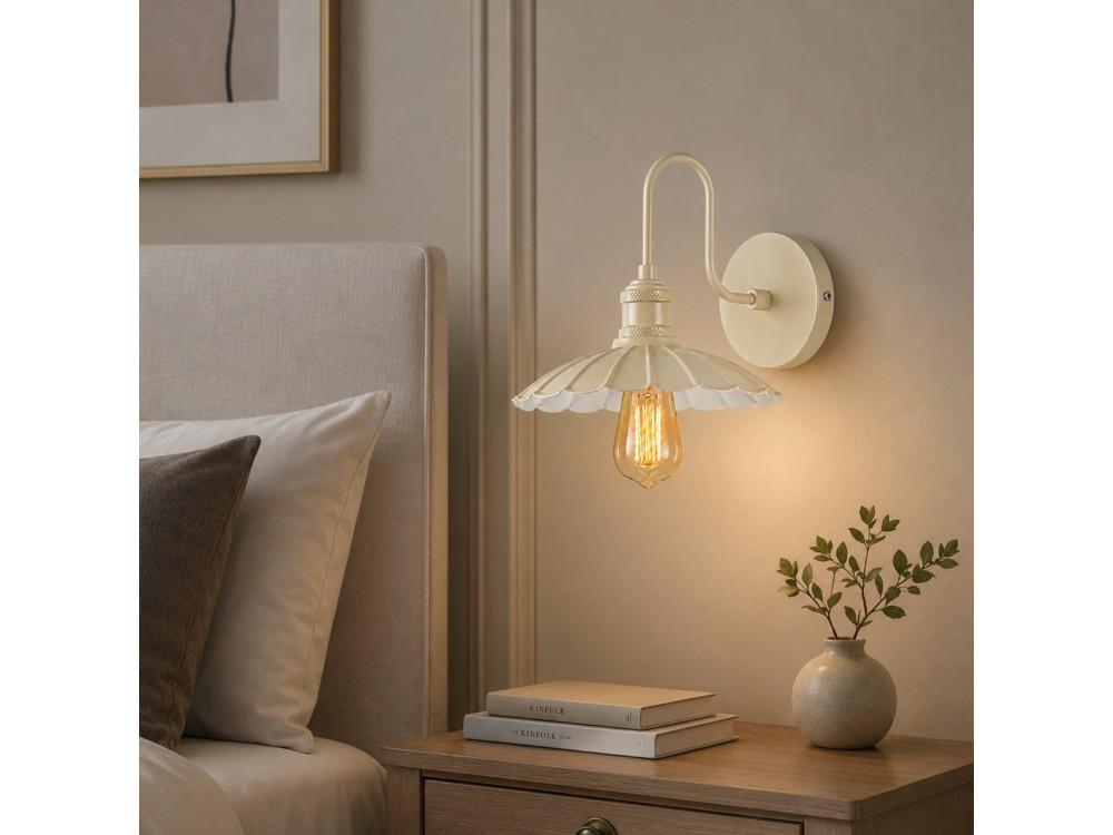 Applique da parete in metallo "Volan" - 25 x 30 cm - Beige