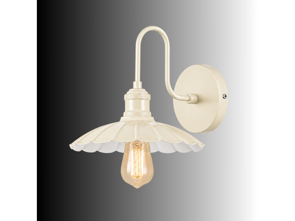 Applique da parete in metallo "Volan" - 25 x 30 cm - Beige