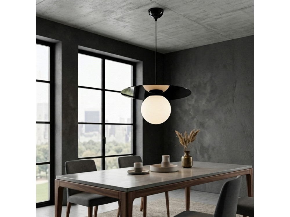 Lampada a sospensione in metallo "Vesper" - 40 x 40 cm - Nero