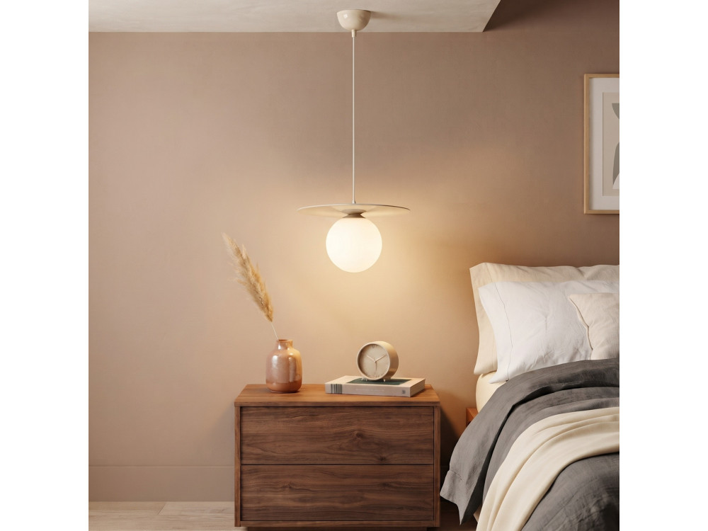 Lampada a sospensione in metallo "Vesper" - 40 x 40 cm - Beige