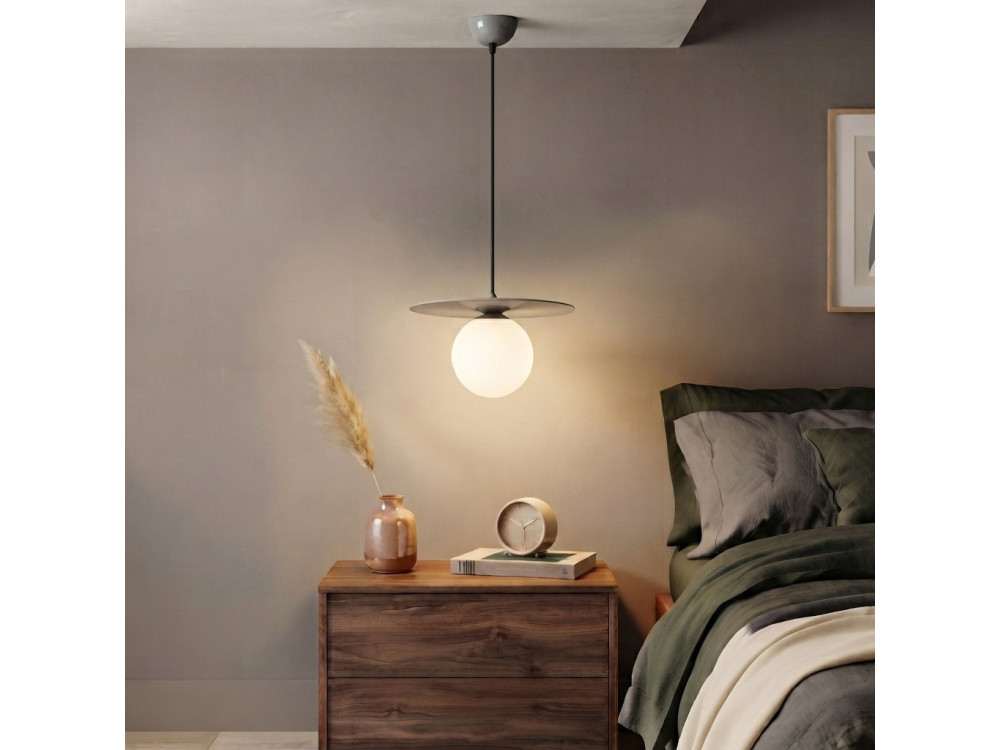 Lampada a sospensione in metallo "Vesper" - 40 x 40 cm - Grigio