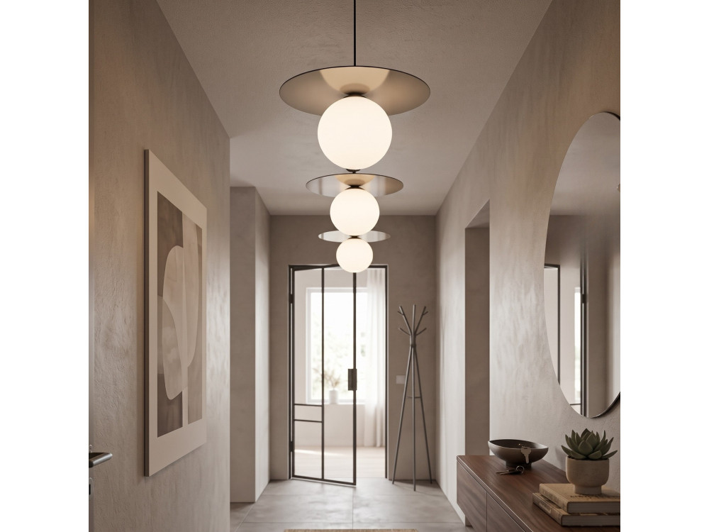 Lampada a sospensione in metallo "Vesper" - 40 x 40 cm - Grigio