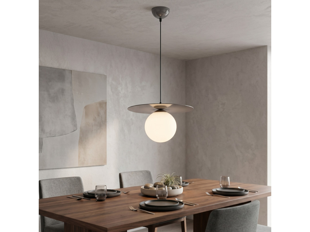 Lampada a sospensione in metallo "Vesper" - 40 x 40 cm - Grigio