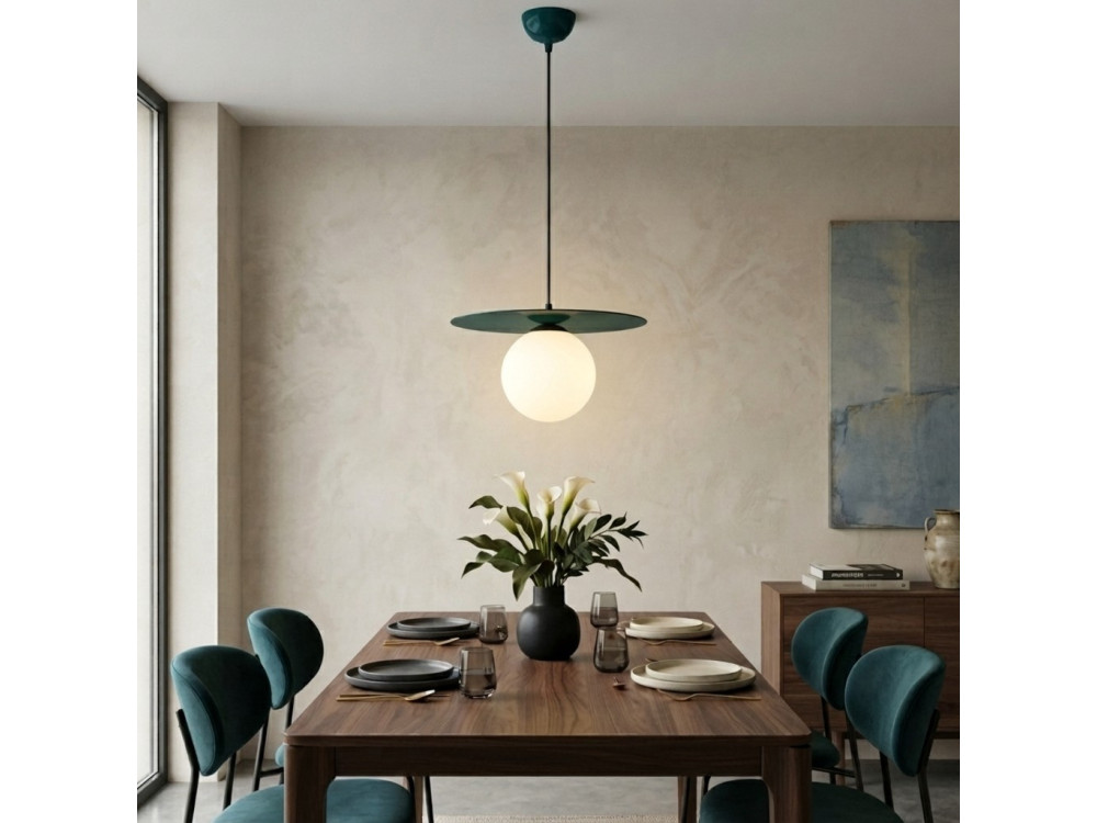Lampada a sospensione in metallo "Vesper" - 40 x 40 cm - Verde