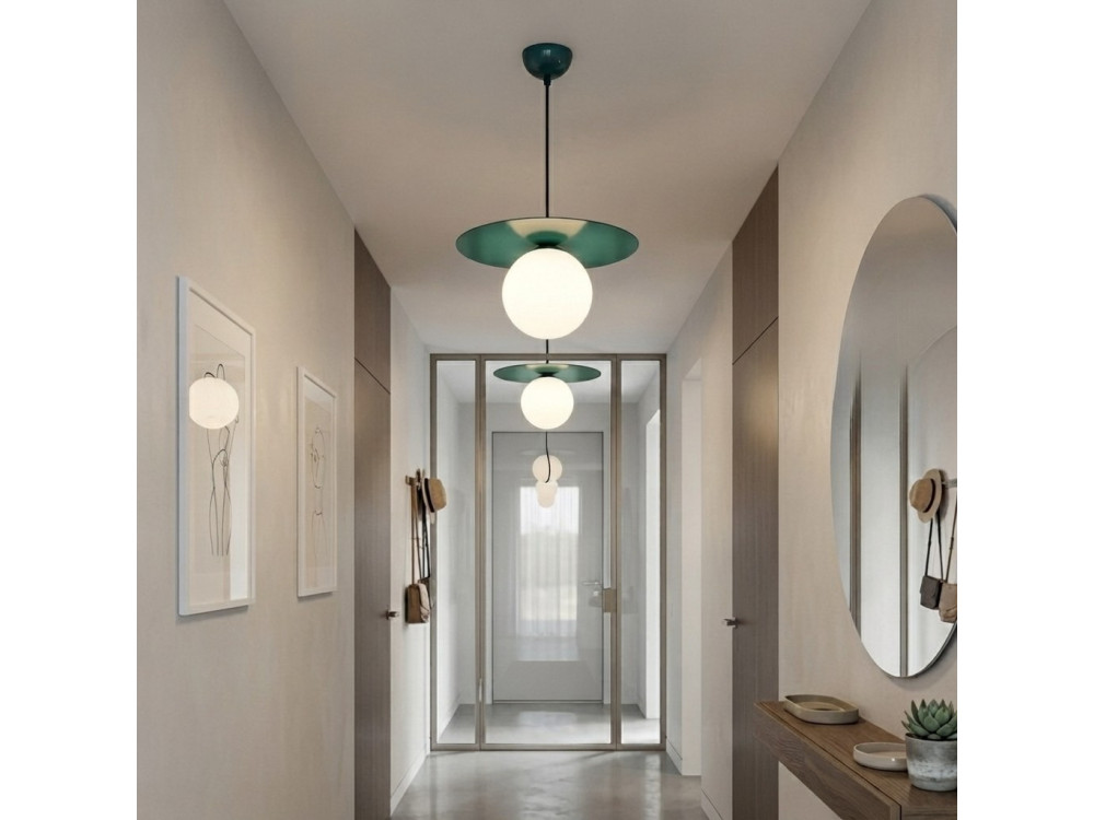 Lampada a sospensione in metallo "Vesper" - 40 x 40 cm - Verde