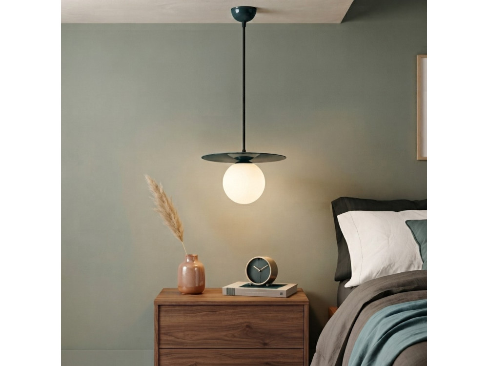 Lampada a sospensione in metallo "Vesper" - 40 x 40 cm - Verde