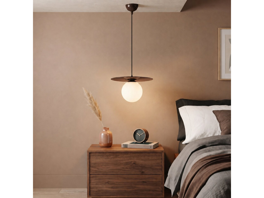 Lampada a sospensione in metallo "Vesper" - 40 x 40 cm - Marrone