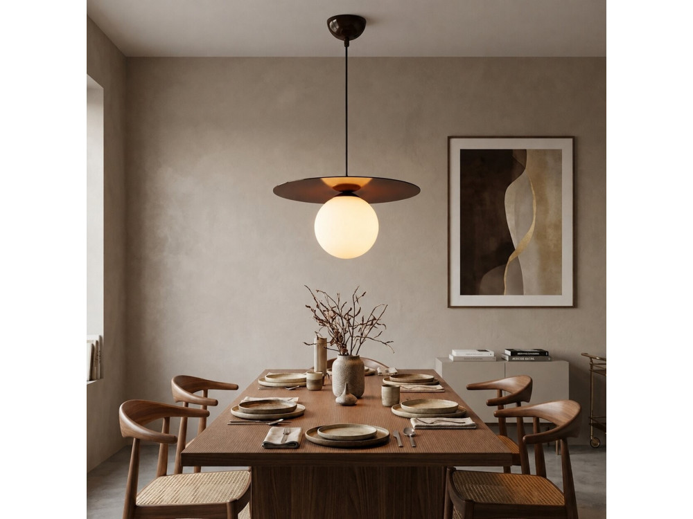 Lampada a sospensione in metallo "Vesper" - 40 x 40 cm - Marrone