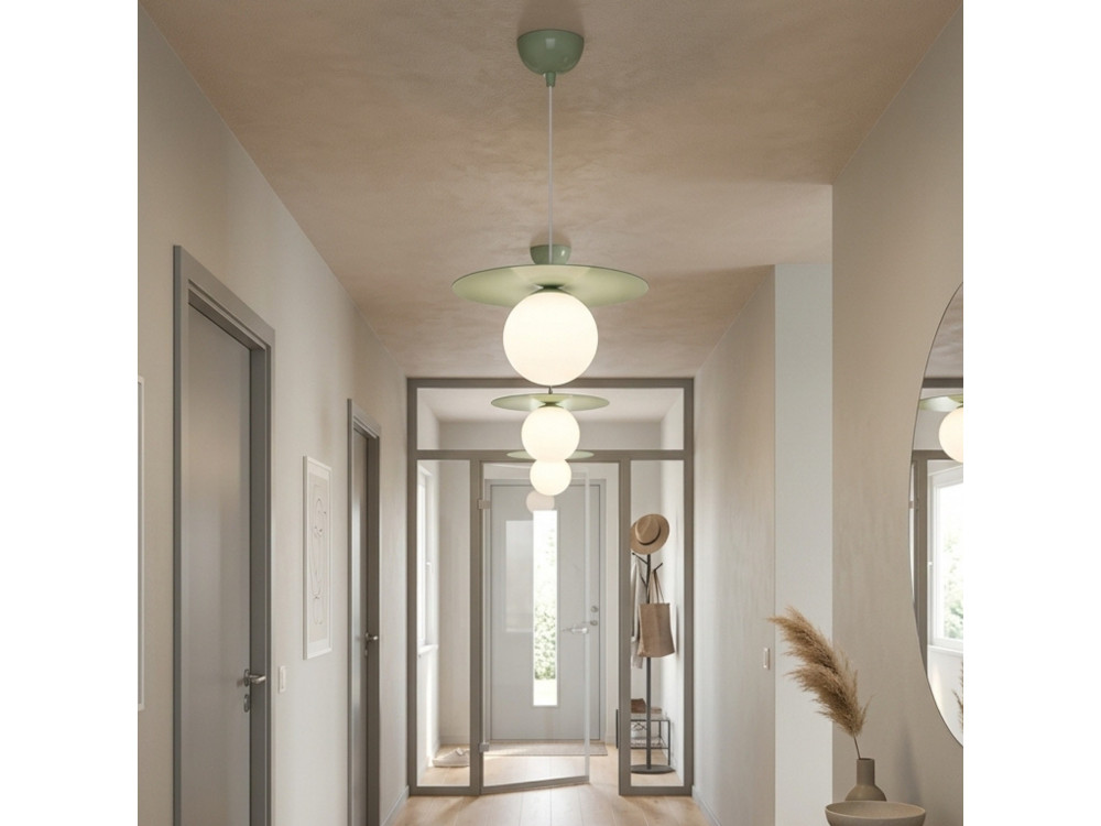 Lampada a sospensione in metallo "Vesper" - 40 x 40 cm - Verde