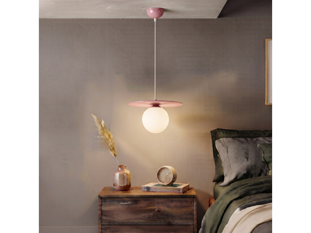 Lampada a sospensione in metallo "Vesper" - 40 x 40 cm - Rosa
