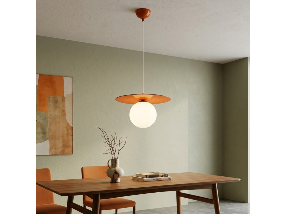 Lampada a sospensione in metallo "Vesper" - 40 x 40 cm - Arancione