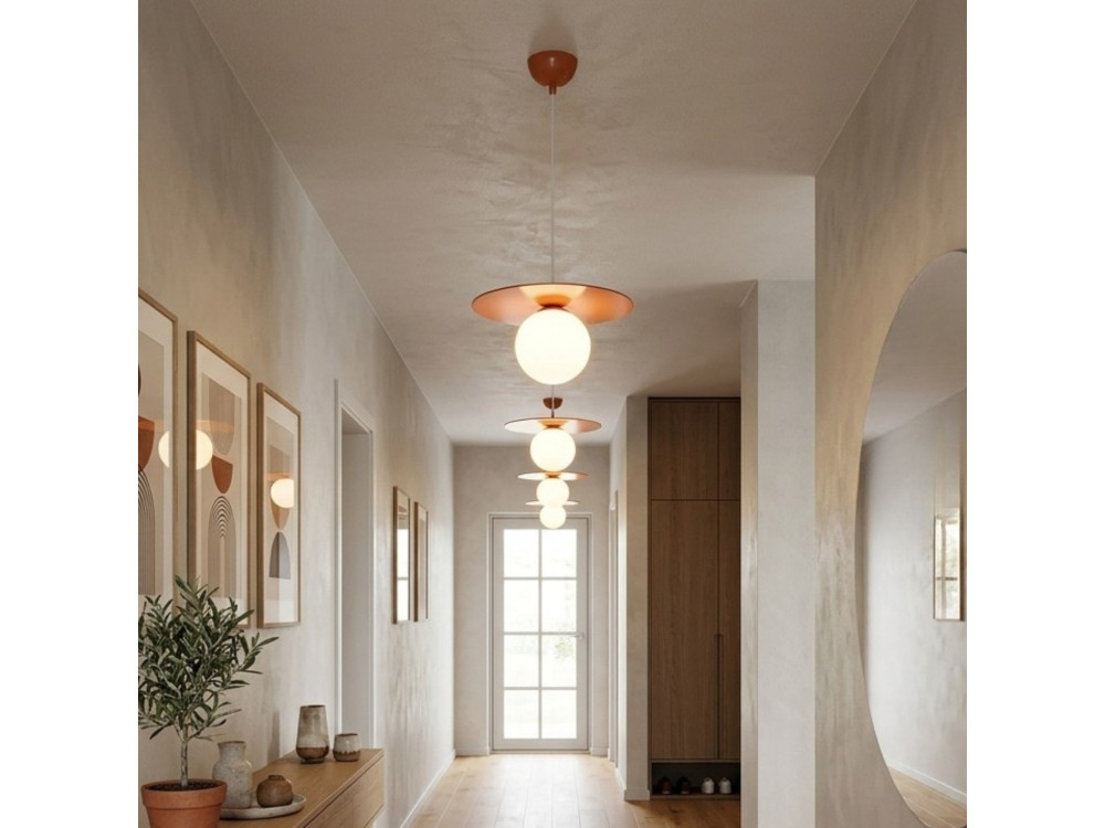 Lampada a sospensione in metallo "Vesper" - 40 x 40 cm - Arancione