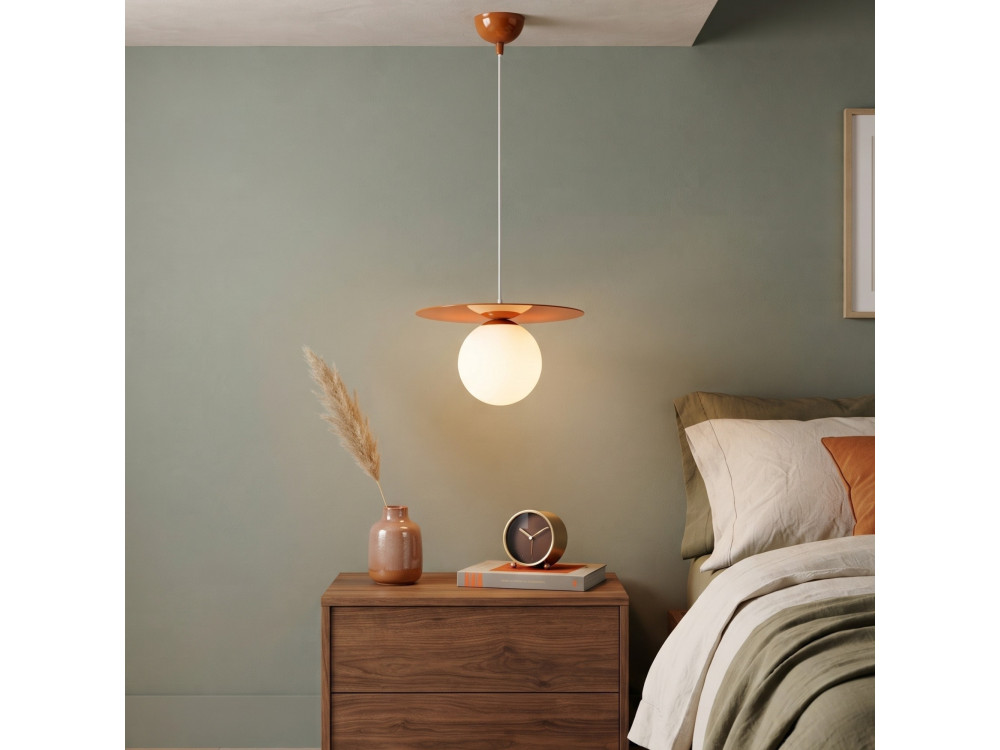 Lampada a sospensione in metallo "Vesper" - 40 x 40 cm - Arancione