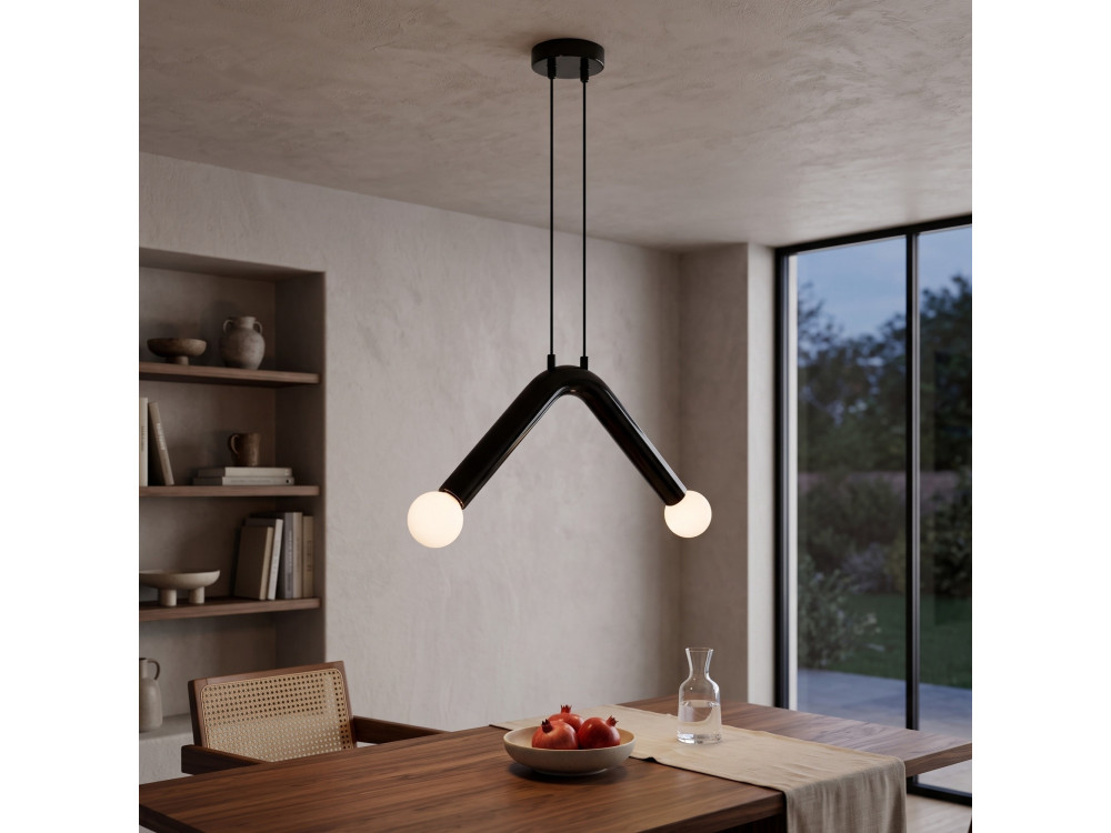 Lampada a sospensione in metallo "Balance" - 33 x 15 cm - Nero