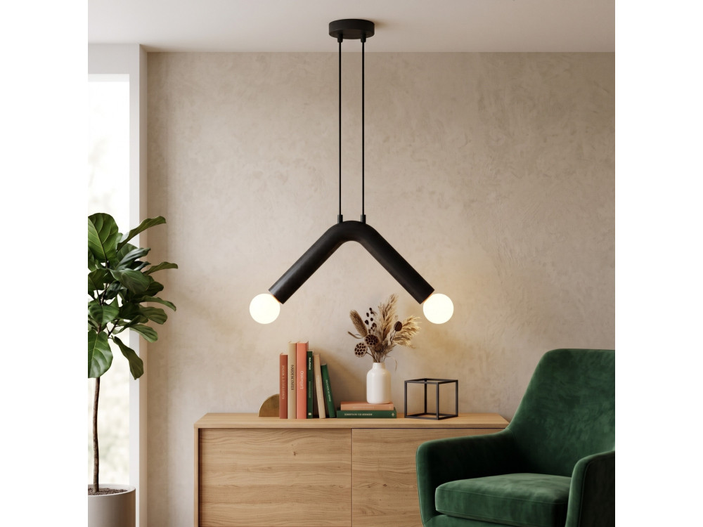 Lampada a sospensione in metallo "Balance" - 33 x 15 cm - Nero